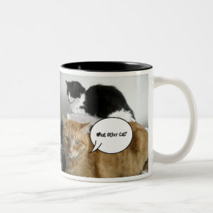 Caneca De Café Em Dois Tons Que Outro Gato/Humor Tabby Laranja?