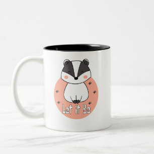 Caneca De Café Em Dois Tons Que seja um guaxinim engraçado Kawaii sorrindo bra