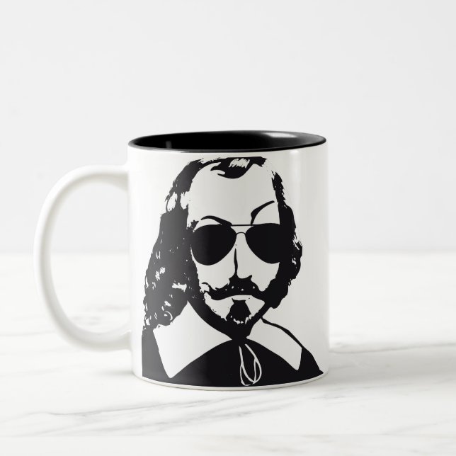 Caneca De Café Em Dois Tons Québec Samuel Champlain Hipster óculos aviador (Esquerda)