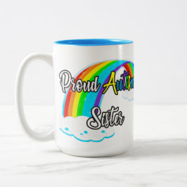 Caneca De Café Em Dois Tons Quebra-cabeça do Pastel Irmã Orgulhosos Autismo