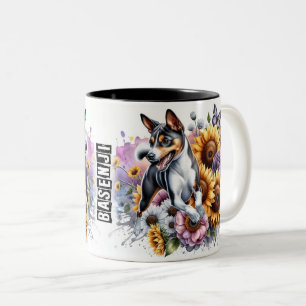 Caneca De Café Em Dois Tons Quebra Cachorro Basenji Australiano Cugado