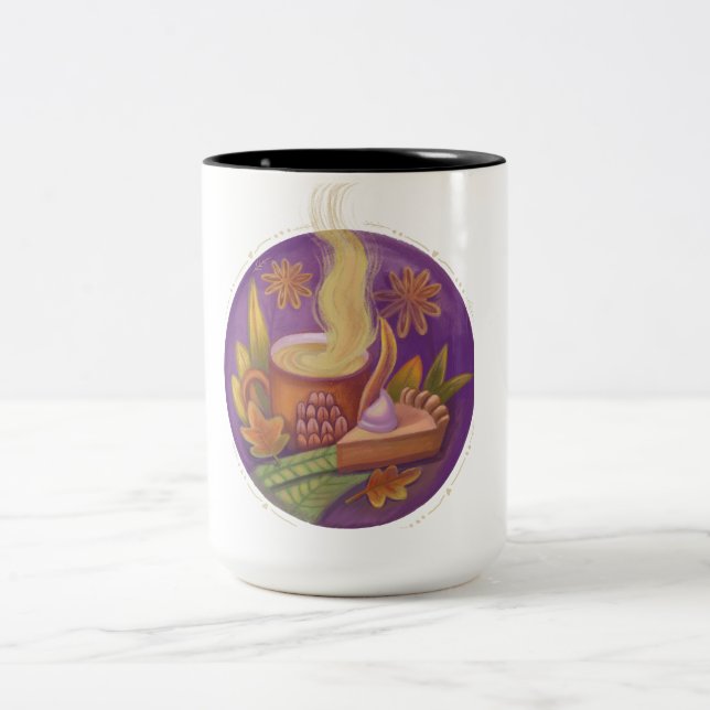 Caneca De Café Em Dois Tons queda da ilustração (Centro)