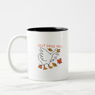 Caneca De Café Em Dois Tons queda do ganso do bobo