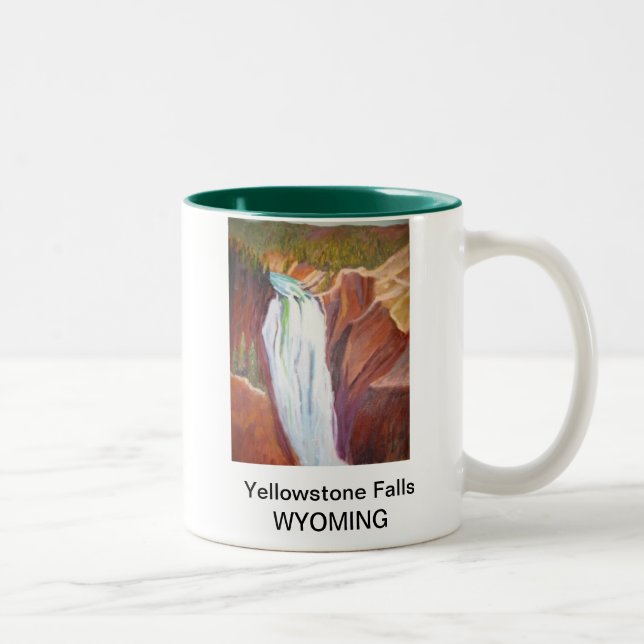 Caneca De Café Em Dois Tons Quedas de Yellowstone (Direita)