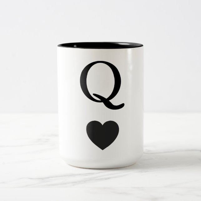 Caneca De Café Em Dois Tons Queen of Hearts (Centro)