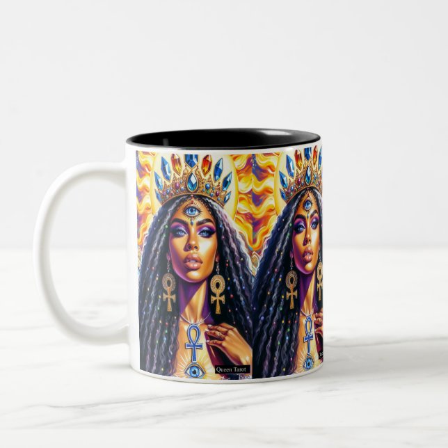 Caneca De Café Em Dois Tons Queen Tarot Mug (Esquerda)