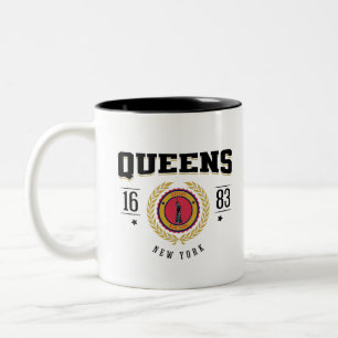 Caneca De Café Em Dois Tons Queens New York 1683 Black