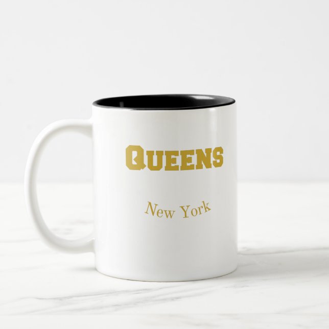 Caneca De Café Em Dois Tons Queens New York Dourado Café Mug (Esquerda)