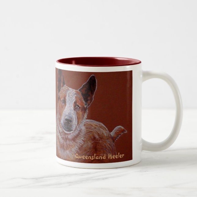Caneca De Café Em Dois Tons "Queensland Heeler" Coffee Mug (Direita)