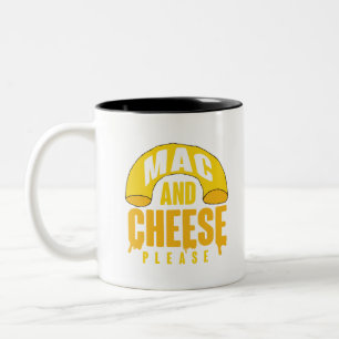 Caneca De Café Em Dois Tons Queijo de macarrão amarelo para crianças Mac e q