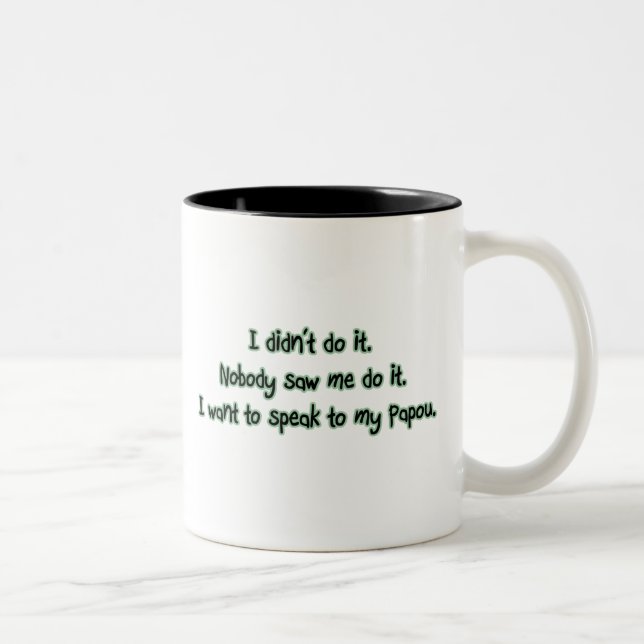Caneca De Café Em Dois Tons Queira falar a Papou (Direita)