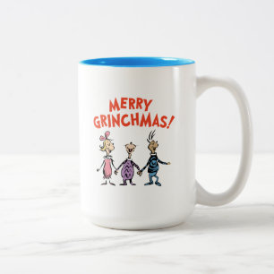 Caneca De Café Em Dois Tons Quem está de mãos dadas Merry Grinchmas