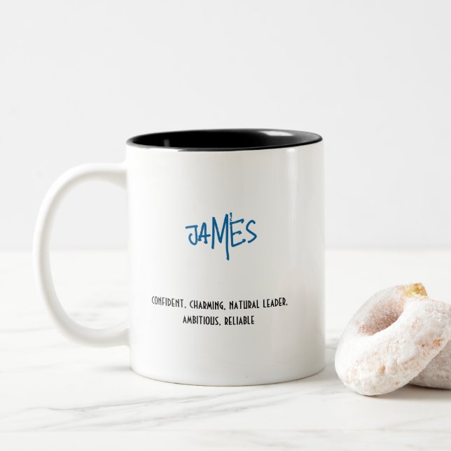Caneca De Café Em Dois Tons Quem você é caneca! (Com Donut)
