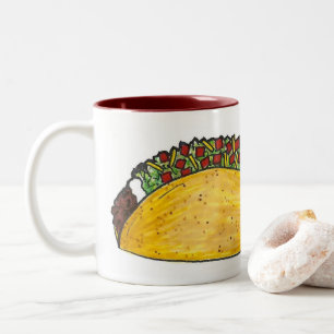Caneca De Café Em Dois Tons Quer Falar Sobre Isso? Engraçado Taco Comida Mexic