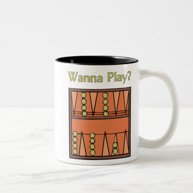 Caneca De Café Em Dois Tons Quer Jogar? Mugs de gamão (Direita)