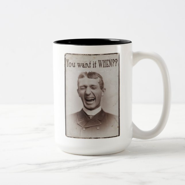 Caneca De Café Em Dois Tons Quer Quando? (Direita)