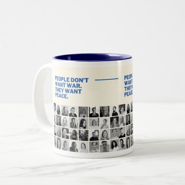 Caneca De Café Em Dois Tons Querem Mugs de Paz (Frente Esquerda)