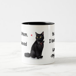 Caneca De Café Em Dois Tons Querida Cat Mãe Engraçada Cita Gato Preto Personal