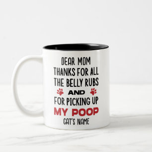 Caneca De Café Em Dois Tons Querida Cat Mãe - Fotografias de Gato Personalizad