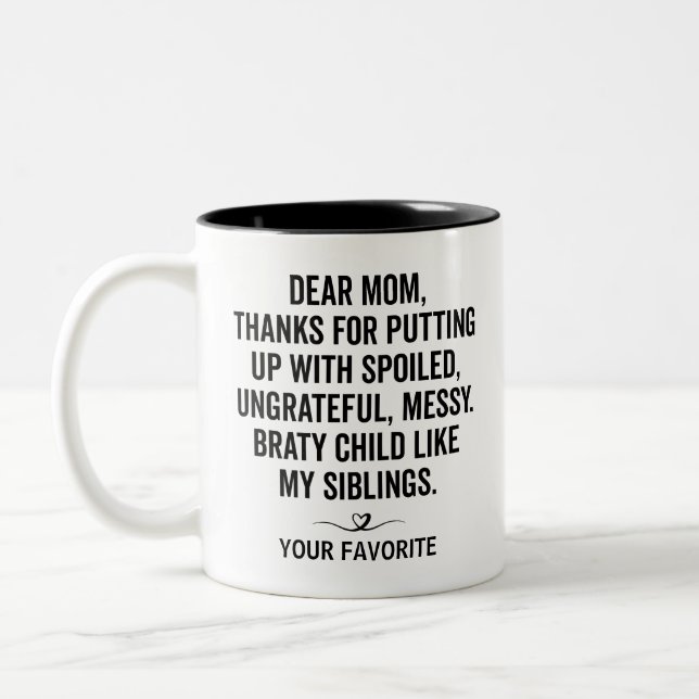 Caneca De Café Em Dois Tons Querida Mãe Dando presentes Dia da Mãe Personalida (Esquerda)
