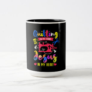 Caneca De Café Em Dois Tons Quilar Nas Minhas Veias Jesus No Meu Coração Qu