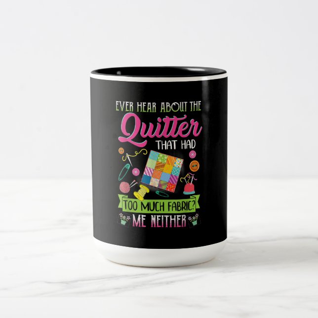 Caneca De Café Em Dois Tons Quiling Womens Cita Sobre Quilter (Centro)