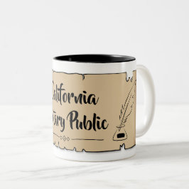 Caneca De Café Em Dois Tons Quill de penas de rolagem pública do notário da Ca