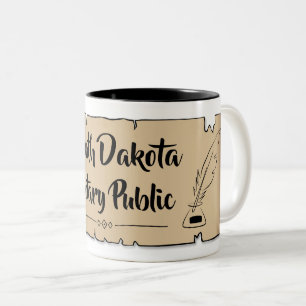 Caneca De Café Em Dois Tons Quill de penas de rolagem pública do sul de Dakota