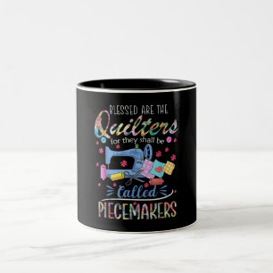 Caneca De Café Em Dois Tons Quilters Abençoados, Piecemakers, Quilting Sewing