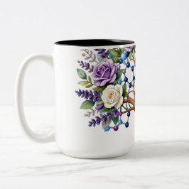 Caneca De Café Em Dois Tons Química e Biologia da Árvore Molecular da Vida Flo