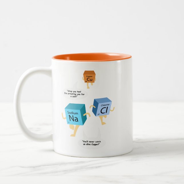 Caneca De Café Em Dois Tons Química Elementos de Mesa Periódicos Engraçado Pro (Esquerda)