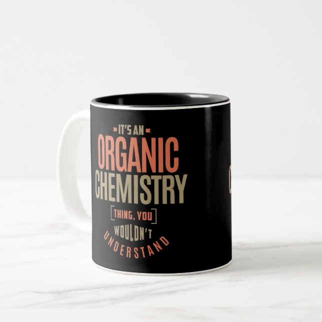 Caneca De Café Em Dois Tons Química orgânica (Frente Esquerda)