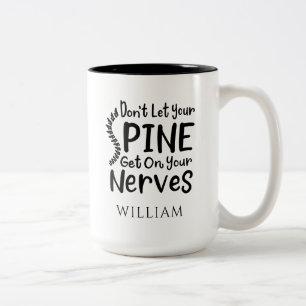 Caneca De Café Em Dois Tons Quiropraxista Personalizado Não Deixe a Coluna