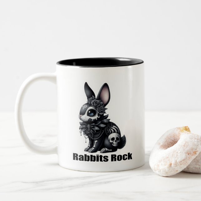 Caneca De Café Em Dois Tons Rabbit Rock (Com Donut)