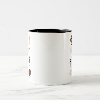 Caneca De Café Em Dois Tons Raças Britânicas De Ovinos
