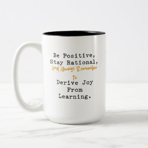 Caneca De Café Em Dois Tons Racional Positivo Deriva Alegria do Aprendizado de