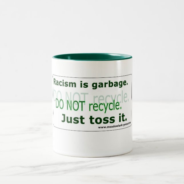 Caneca De Café Em Dois Tons Racismo é lixo - Mug Clássico, 11 oz (Centro)