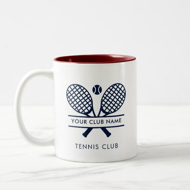 Caneca De Café Em Dois Tons Rackets de nome do clube de países tênis (Esquerda)