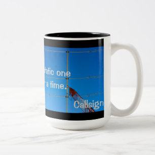 Caneca De Café Em Dois Tons Rádio Amateur QRN e Callsign Mug