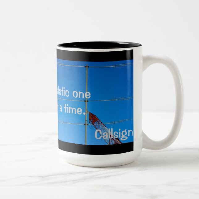 Caneca De Café Em Dois Tons Rádio Amateur QRN e Callsign Mug (Direita)