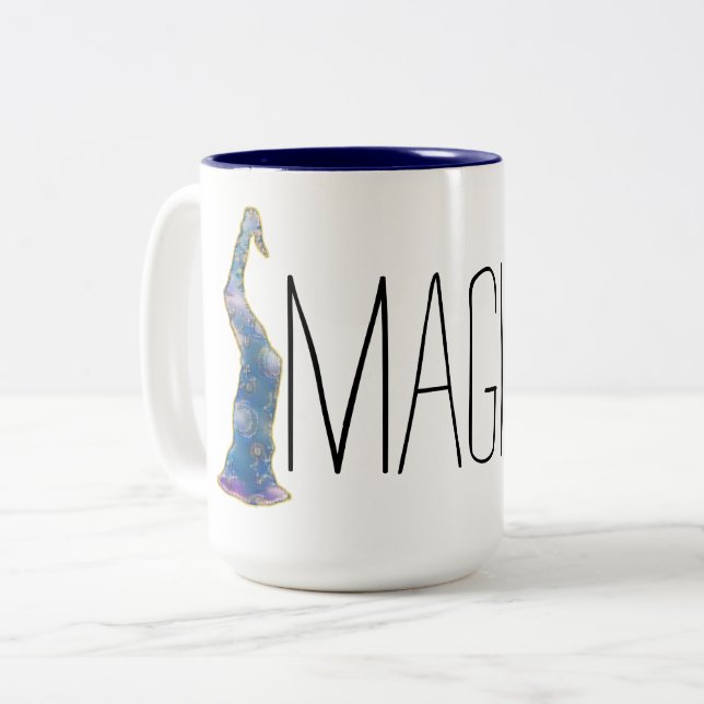Caneca De Café Em Dois Tons Rae Dunn Inspirou Magia (Frente Esquerda)