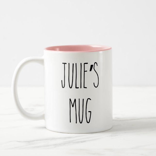 Caneca De Café Em Dois Tons RAE DUNN Nome personalizado inspirado Coffee Mug (Esquerda)