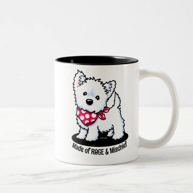 Caneca De Café Em Dois Tons Rage e Mishead Westie (Direita)