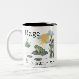 Caneca De Café Em Dois Tons Rage Me Consome Sapo Lagoa Meme Sapo Estilo Vintag