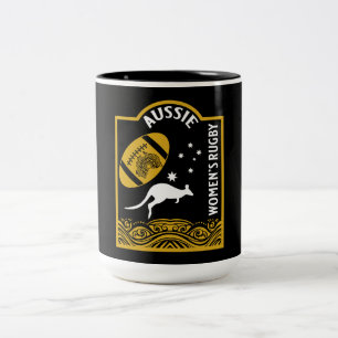 Caneca De Café Em Dois Tons Râguebi australiano feminino