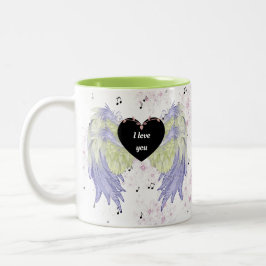 Caneca De Café Em Dois Tons Rainbow angel wings
