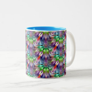 Caneca De Café Em Dois Tons Rainbow Color Kaleidoscope Fan Mug