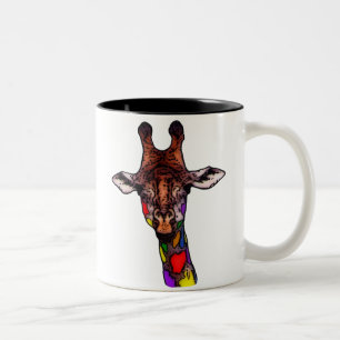 Caneca De Café Em Dois Tons Rainbow Giraffe Mug