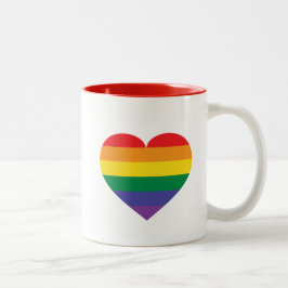 Caneca De Café Em Dois Tons Rainbow Heart