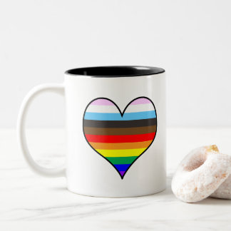 Caneca De Café Em Dois Tons Rainbow Heart